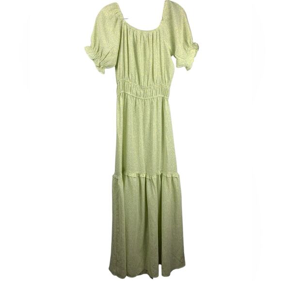 Lucca Dresses & Skirts - Lucca size small light green daisy flower tiered maxi dress boho cute dainty